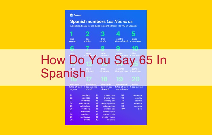 Learn the Spanish Phrase for "65": A Comprehensive Guide