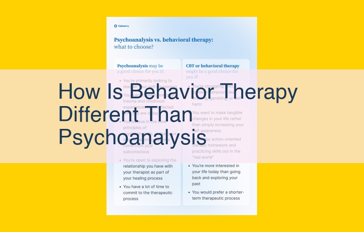 Behavior Therapy vs. Psychoanalysis: Understanding the Key Differences for Mental Well-being