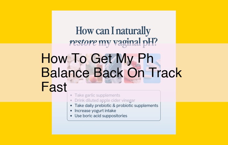 Restore pH Balance Quickly: Alkaline Diet, Hydration, and Medical Consultations