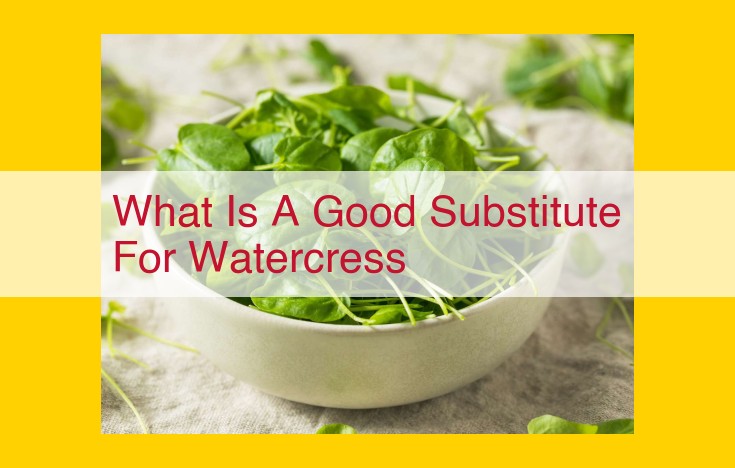 Discover the Perfect Watercress Alternatives: A Guide to Arugula, Mizuna, Radish Sprouts, and Spinach
